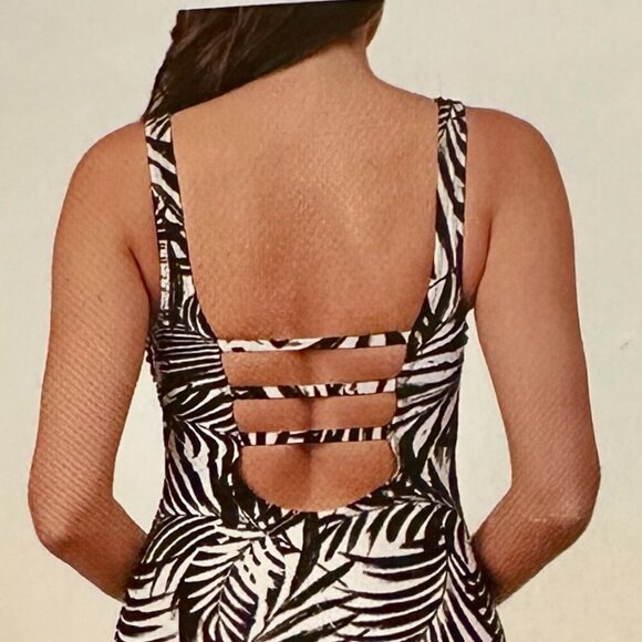 New Ocean Pacific OP One Piece Bathing Suit Size L Tropical Swimwear Upf 50+ - Picture 7 of 9